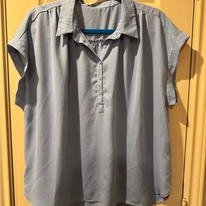 HALARA Women's Light Blue Button-Up Top